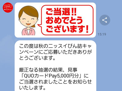 QUOカードPay5,000円分